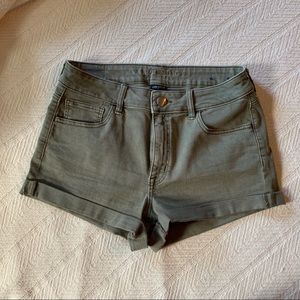 Olive High Rise Shorts